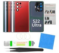 Galaxy S22 Ultra Cover Glass Replacement w/Installation Manual + Lente de cámara preinstalada + todo el adhesivo + Kit de herramientas de reparación para Samsung Galaxy S22 Ultra 5G SM-S908 todos los