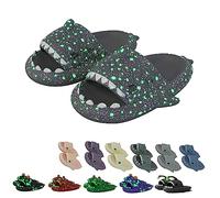 Galaxy Shark Slides Glow in the Dark, Zapatillas Shark Cloud para mujer y hombre, zapatillas fluorescentes con suela gruesa de verano para hombre y mujer (36/37 EU, Galaxy Dark gray)