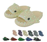 Galaxy Shark Slides Glow in the Dark, Zapatillas Shark Cloud para mujer y hombre, zapatillas fluorescentes con suela gruesa de verano para hombre y mujer (40/41 EU, Galaxy Beige)