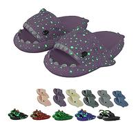 Galaxy Shark Slides Glow in the Dark, Zapatillas Shark Cloud para mujer y hombre, zapatillas fluorescentes con suela gruesa de verano para hombre y mujer (36/37 EU, Galaxy Purple)