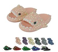 Galaxy Shark Slides Glow in the Dark, Zapatillas Shark Cloud para mujer y hombre, zapatillas fluorescentes con suela gruesa de verano para hombre y mujer (40/41 EU, Galaxy Pink)