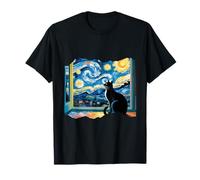 Galaxy Sky Night Cat Gats Artistic Cat Regals para amantes Camiseta