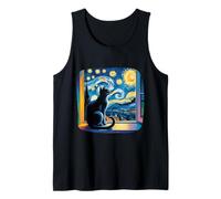 Galaxy Sky Night Cat Gats Artistic Cat Regals para amantes Camiseta sin Mangas