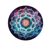 Galaxy Space - Juego de 1 manteles individuales redondos de poliéster con diseño de mandala bohemio, resistentes al calor, lavables para cocina, decoración del hogar, vacaciones, bodas, fiestas