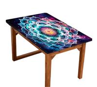Galaxy Space - Mantel rectangular ajustable con mandala, 76 x 122 cm, impermeable, borde elástico, resistente a las manchas, lavable, para interiores y exteriores, fiestas, comedor, barbacoa