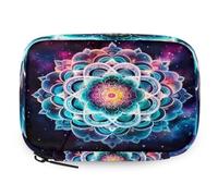Galaxy Space - Organizador de pastillas de mandala bohemio con cremallera, bolsa de almacenamiento diario de vitaminas, portátil, 8 ranuras, pastillero semanal, soporte para suplementos para el hogar