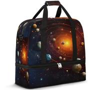 Galaxy Space Planet - Bolsa de viaje para mujeres y hombres, bolsa de fin de semana, plegable, separada, 47 L, bolsa de mano para deportes, gimnasio, yoga, color, 47 L, Organizador de bolsas