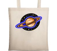 Galaxy Space Planet Saturn Cosmic Art - Bolsa de algodón ecológico natural, color beige, beige, Talla única