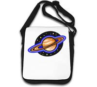 Galaxy Space Planet Saturn Cosmic Art - Bolso de hombro, color blanco, White, Talla única