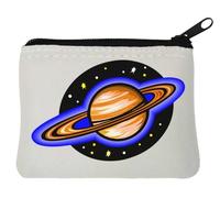 Galaxy Space Planet Saturn Cosmic Art - Monedero de neopreno (10 x 11 cm), color blanco, White, Talla única