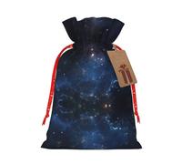 Galaxy Space Starry Sky Print Christmas Season Christmas Drawstring Gift Bags for Gifts Christmas Party Favors