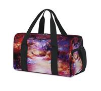Galaxy Space Wolf - Bolsas de lona deportivas para niños, niñas, mujeres, hombres, lobo, durante la noche, fin de semana, bolsa de viaje para llevar al gimnasio, bolsas de lona casuales