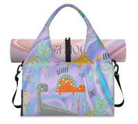 Galaxy Sports - Bolsa de lona con compartimento para zapatos, color Dinosa Galaxy para fin de semana, bolsa de equipaje para gimnasio, yoga, viajes, color, L, Bolsa de viaje