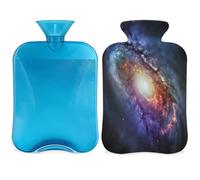 Galaxy Star - Botella de agua caliente con funda, 2 L, bolsa de agua de gran capacidad para noches acogedoras, alivio del dolor, espalda, cuello y hombros