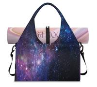 Galaxy Star Space - Bolsa de deporte para mujeres y hombres, bolsa de fin de semana con compartimento para zapatos, bolsa de hombro para yoga, gimnasio, viajes, color, L, Organizador de bolsas