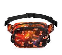 Galaxy Starry Night - Riñonera multifunción para viajes, deportes, correr, Galaxy Fox, riñonera, bolsa de cinturón para mujeres, hombres, niñas y niños, color, XL, Organizador de bolsas