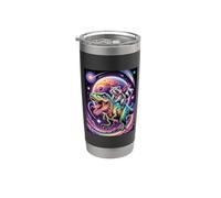 Galaxy T-Rex And Raccoon Space Dinosaur Vaso térmico de acero inoxidable de doble pared