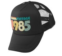 Galaxy Tees Gorra de béisbol unisex vintage de 1985 para 40 cumpleaños en 2025, estilo camionero, diseño retro, regalo, Negro, Talla única