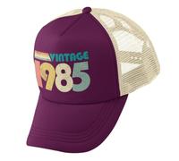 Galaxy Tees Gorra de béisbol unisex vintage de 1985 para 40 cumpleaños en 2025, estilo camionero, diseño retro, regalo, Burgandy/Stone, Talla única