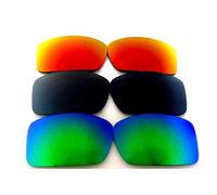 Galaxylense Lentes de reemplazo para Oakley Gascan para hombre o mujer 60x1.5x35 Regular Verde y Gris y Rojo