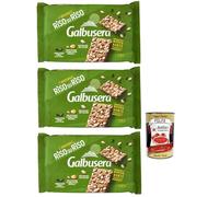 Galbusera RisosuRiso Croccantezza Integral, Galletas con granos crujientes de arroz inflado 100% italiano, 3 x 380 g + polpa italiana gourmet 400 g