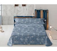 Gale Hayman Style Lois Juego Sábanas para Cama, Algodón-Poliéster, Azul, Matrimonial, 200x135x3 cm