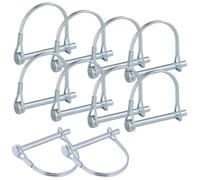 Galenecx 10 Piezas Pasador de Bloqueo, 8 x 70mm unidades de Imperdibles de Seguridad de Acero Inoxidable, Pasadores de Seguridad para Granja Remolques, Césped, Jardín