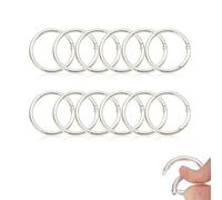 Galenecx 12 Piezas Mosquetones Redondos, Mosquetones Material de Aleación Zinc, Mosquetón Redondo 48mm, Ring Karabiner Fuerte Duradero, Karabiner Rund para Bolsos, Carteras, Llaveros