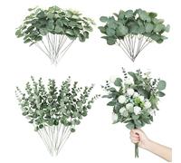 Galenecx 30 Piezas Eucalipto Artificial, 33 cm Eucalipto Preservado, Decorativas Verde Artificial, Eucaliptos Flores Artificiales Decoracion, para Arreglos Florales, Decoración del Hogar, Fiesta