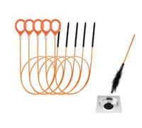 Galenecx 5 Piezas Color Naranja Desatascador de Desagüe, 81cm Tuberías Limpieza Cepillo, Resistente al Desgaste y al Óxido Desatascador en Espiral de, para Desagües en Cocinas y Baños