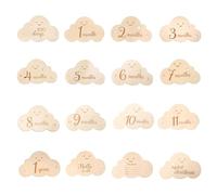 Galenecx 8 Piezas Regalo para Bebés Recien Nacidos Hitos de Bebé Tarjetas con Forma de Nub, Regalo de Nacimiento Grabado Doble Cara Regalo Original Mamá Embarazada Nuevos Padres Bebé Niño y Niña