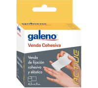 Venda Cohesiva Blanca | Se adhiere a si misma y Elástica | No se Adhiere a la Piel ni al Vello | Fijación Segura y Transpirable | Fácil de Rasgar | 4,5 m x 5 cm