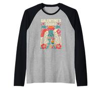 Galentines Corazón Galentines Escuadrón Cute Womans Squad Love Camiseta Manga Raglan