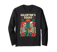 Galentines Corazón Galentines Escuadrón Cute Womans Squad Love Manga Larga