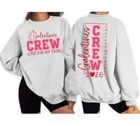Galentines Crew 2026 Sudadera divertida para el día de San Valentín Love From My Tribe Galentine, gris, L