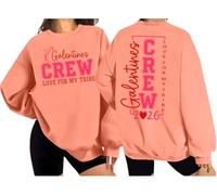 Galentines Crew 2026 Sudadera divertida para el día de San Valentín Love From My Tribe Galentine, naranja, S