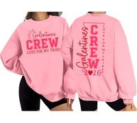 Galentines Crew 2026 Sudadera divertida para el día de San Valentín Love From My Tribe Galentine, rosa, M