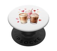 Galentines Day Coffee Lover Acuarela Mejores Amigos Brunch Latte PopSockets PopGrip Adhesivo