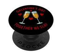 Galentine's Day Together We Slay - Divertido diseño de niña PopSockets PopGrip Adhesivo