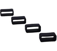Galepromot 4 trabillas de silicona negra para correa de reloj, repuesto de silicona para reloj, bucle de retención de correa de reloj inteligente, accesorios de anillos de cierre de reloj (14 mm)