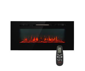 Galeras 1800W 102cm Chimenea Eléctrica de Pared Negro