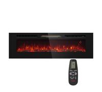 Galeras 1800W 152cm Chimenea Eléctrica de Pared Negro