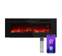 Galeras Smart 1800W 127cm Chimenea eléctrica de pared Negro
