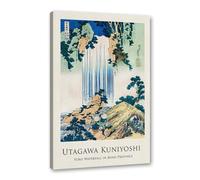 Galería japonesa para pared, póster vintage de onda Ukiyo-e, Katsushika Hokusai Kanagawa, lienzo pintado, decoración del hogar (SKU4, 8 x 12 pulgadas, enmarcado (lienzo envuelto))