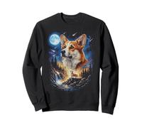 Galés Corgi Aullando a la Luna Vintage Dog Art Sudadera