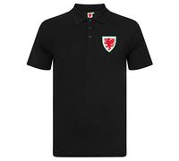 Gales/Cymru FAW - Polo Oficial para Hombre - con el Escudo de la selección - Negro - XL