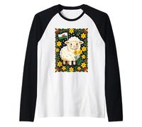 Gales Seguidor Lindo Cordero Rodeado De Narcisos Camiseta Manga Raglan