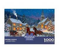 Gales Snowdonia Village Nochebuena Puzzle De Madera Impermeable DIY Puzzles De 1000 Piezas Regalos para Adultos Imposible Rompecabezas Juegos Educativos