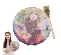 galeyyu Tambor chamán de la diosa, tambor chamánico con | Tambor chamán de leopardo espiritual hecho a mano - Símbolo musical del espíritu siberiano para músicos experimentados y amantes de la música