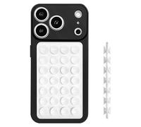 Galful Carcasa para iPhone 17 Pro Funda con Ventosa Ultra Slim Case Mate Textura Trasera Fina Protección Militar Cover Anti-Scrat Anti-Choque Duro PC Hardcase-Blanco